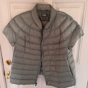 Sage green cap sleeve Martha Stewart Puffer Jacket